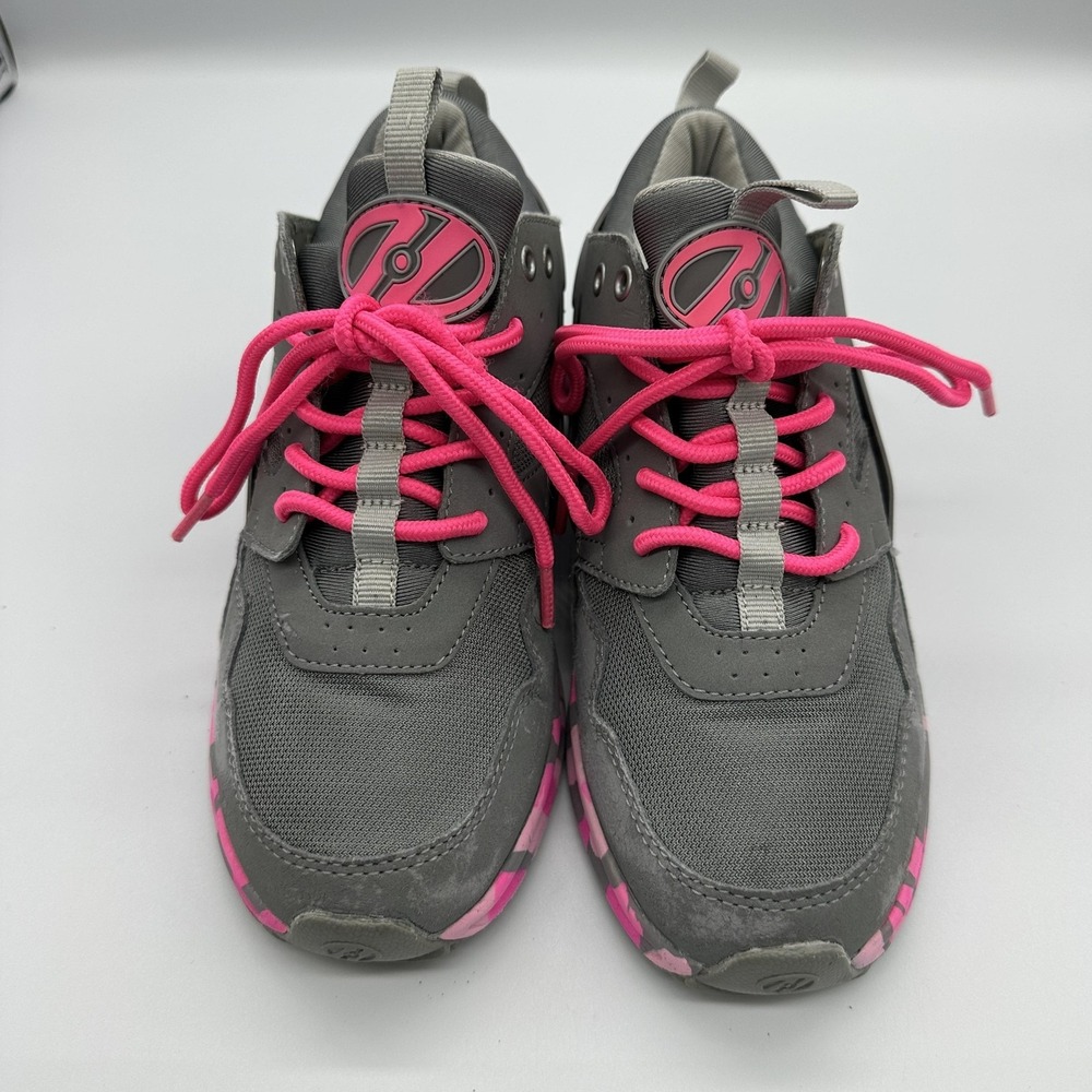 Heelys Shoes Youth Size 3 Gray‎ Pink Camo Skate Sneakers Force HE100098